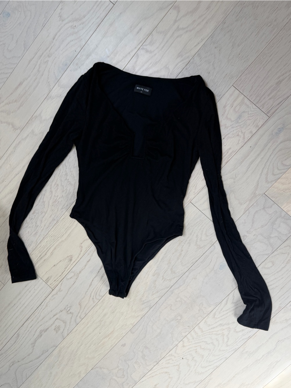 White Fox Black Bodysuit Blouse